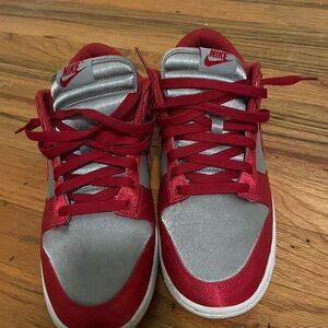 Nike Red and Silver Athletic Shoes